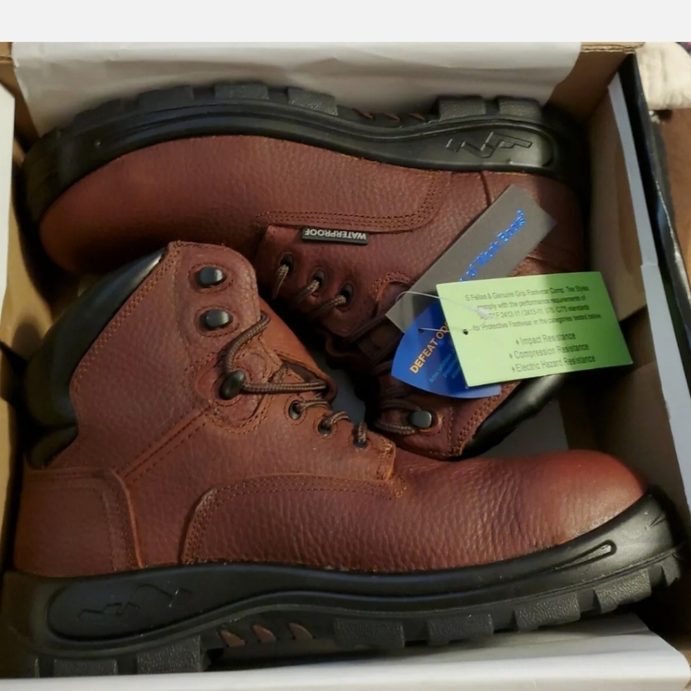 New S Fellas Genuine Grip 6051 Poseidon Comp Toe Men’s Workboot Size 9W R224 - Picture 2 of 2
